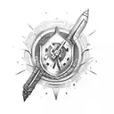 spear and shield spartan tattoo design idea