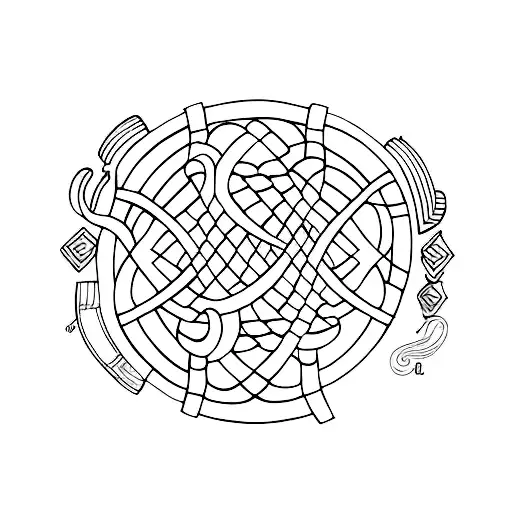 box braids tattoo design idea