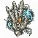 middle finger on fire with lightning tattoo design idea