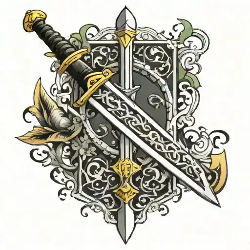 claymore sword tattoo design idea