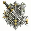 claymore sword tattoo design idea