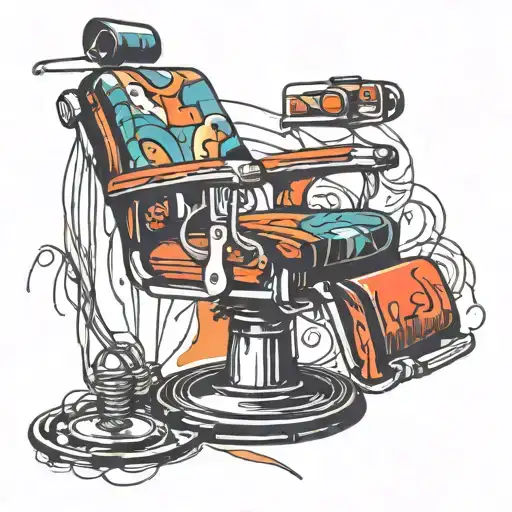 barber chair tattoo design idea