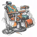 barber chair tattoo design idea