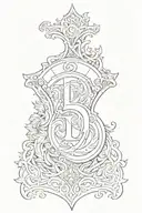 number 5 with a sheild  tattoo design idea