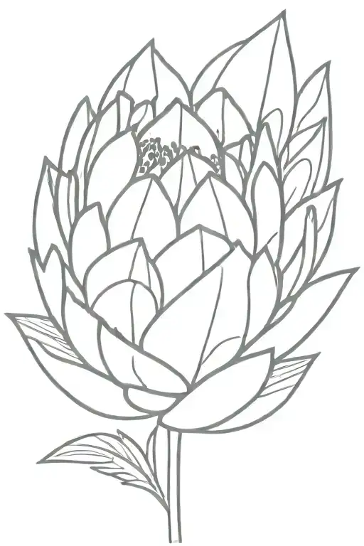 protea flower tattoo design idea