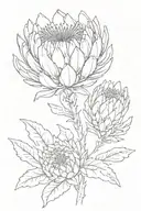 protea flower tattoo design idea