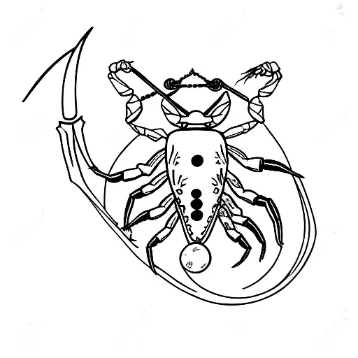 scorpion with bow and arrow  tattoo design idea