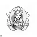 Alice in wonderland tattoo design idea