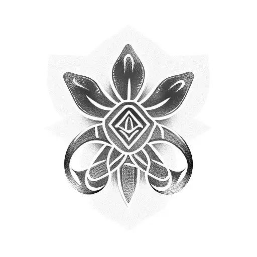 cyber sigil lily tattoo design idea