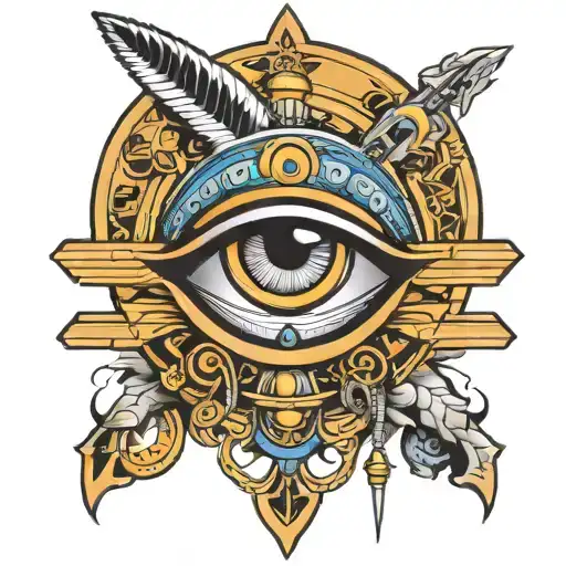 traditions stayle eye of Osiris  tattoo design idea
