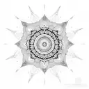 mandala with round border  tattoo design idea
