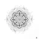 mandala with round border  tattoo design idea