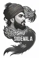 sidhu moosewala name tattoo design idea