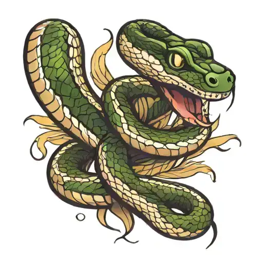 snake blurry tattoo design idea