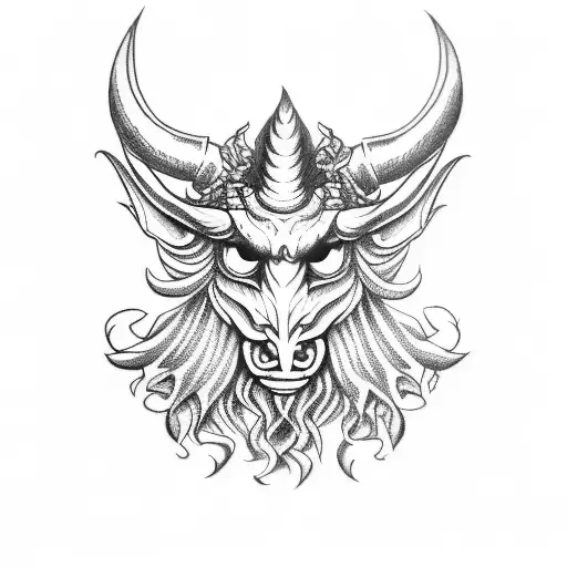 kawai baphomet tattoo design idea