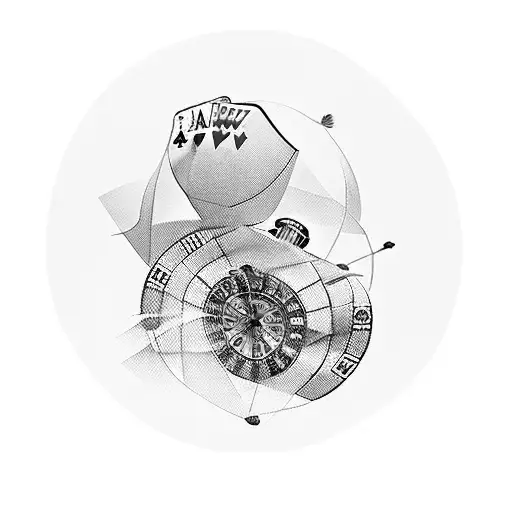 casino roulette tattoo design idea