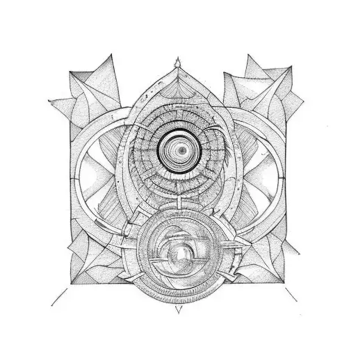 Gate with portal tattoo design idea