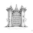 Gate with portal tattoo design idea