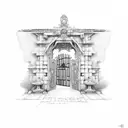 Gate with portal tattoo design idea