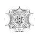 Gate with portal tattoo design idea