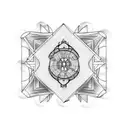 Gate with portal tattoo design idea