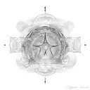 Gate with portal tattoo design idea