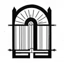 Gate with portal tattoo design idea