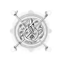 Treble Clef with DNA Music notes  tattoo design idea