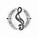 Treble Clef with DNA Music notes  tattoo design idea