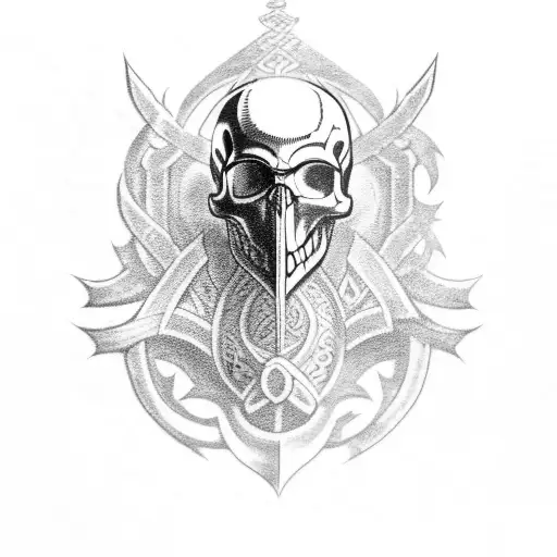 Viking skull tattoo design idea