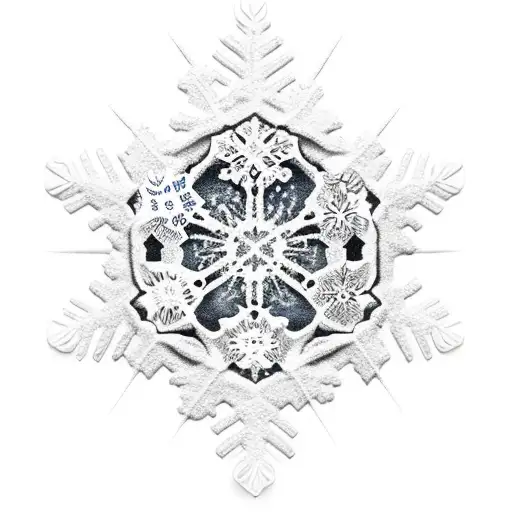 old man winter with wind and snowflakes tattoo design idea