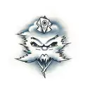 cloud with an eye and lightning tattoo design idea