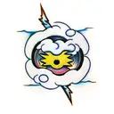 cloud with an eye and lightning tattoo design idea