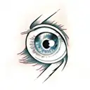 eye in cloud with lightning tattoo design idea