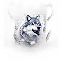 wolf running through snow tattoo design idea