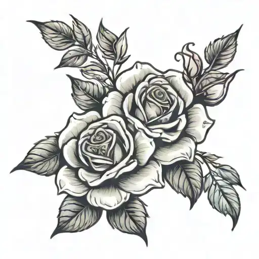 collar bone roses tattoo design idea