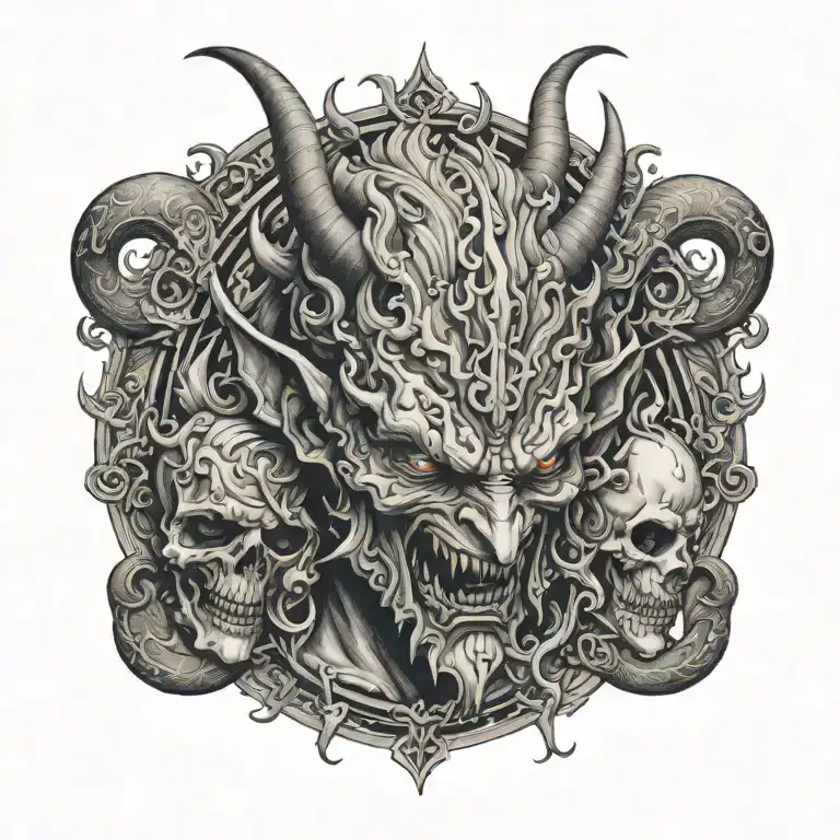Asmodeus devil of lust tattoo design idea