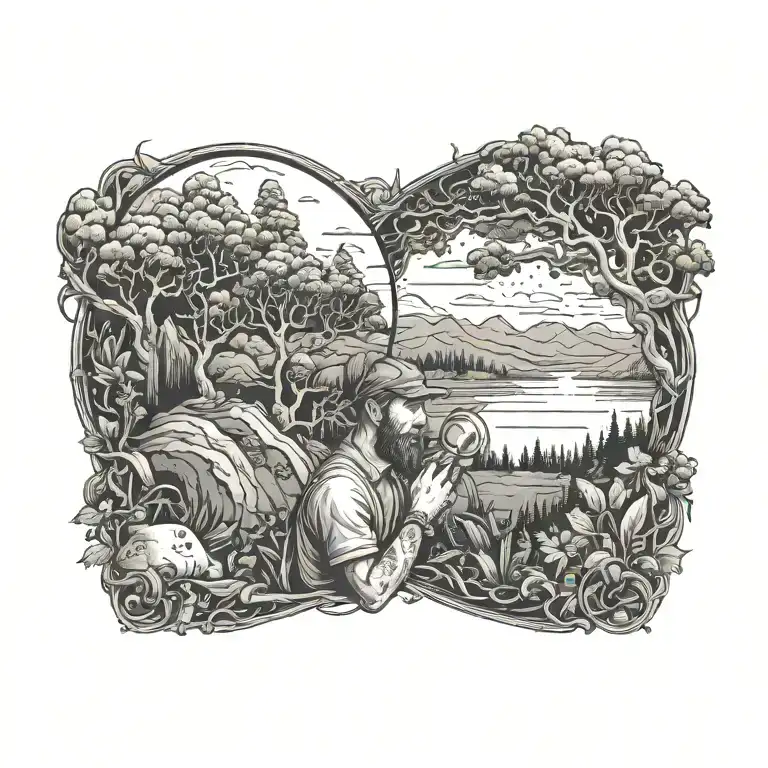 Programmer Artist Nature Symbolism Thinking Worker tattoo design idea