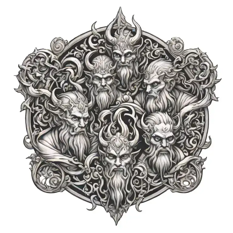 Asmodeus and Mammon tattoo design idea