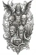 Mammon and Asmodeus tattoo design idea