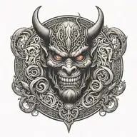 Mammon devil of greedy tattoo design idea