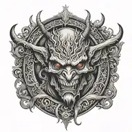 Mammon devil of greedy tattoo design idea