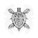 sea turtle butterfly shell tattoo design idea