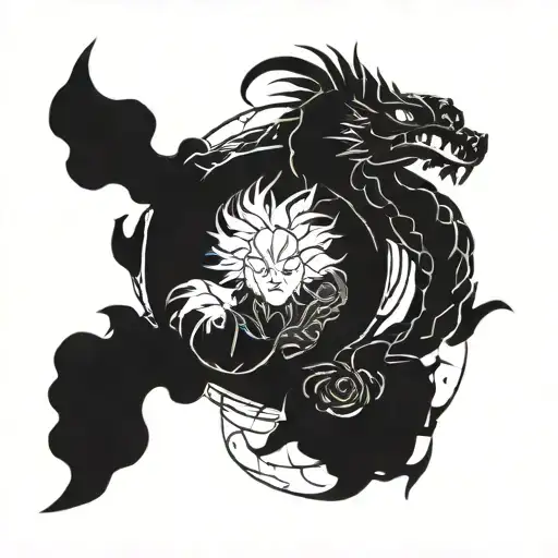 Combine elements from Naruto, Dragon Ball Z, and Full Metal Alchemist to create a unique fusion tattoo design tattoo design idea