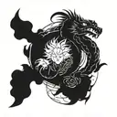 Combine elements from Naruto, Dragon Ball Z, and Full Metal Alchemist to create a unique fusion tattoo design tattoo design idea