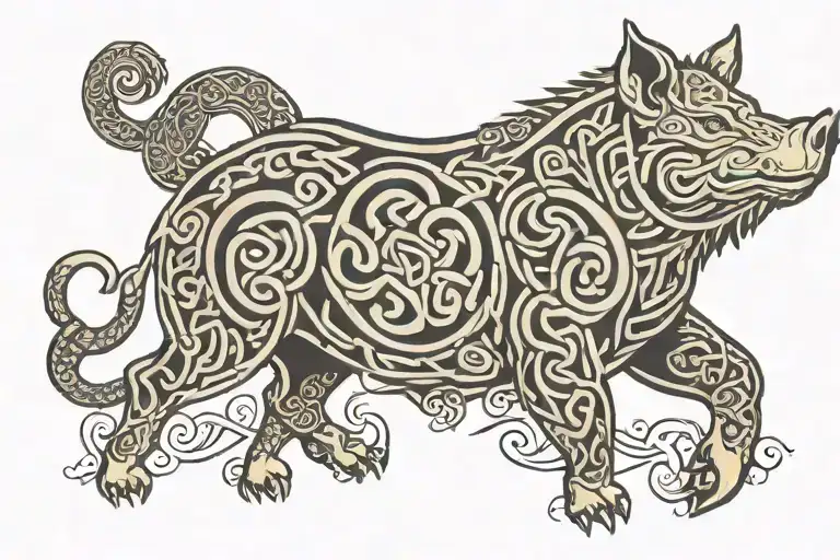 Celtic Boar tattoo design idea