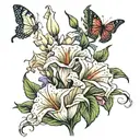 calla lily morning glory carnation butterflies 1996 2015 tattoo design idea