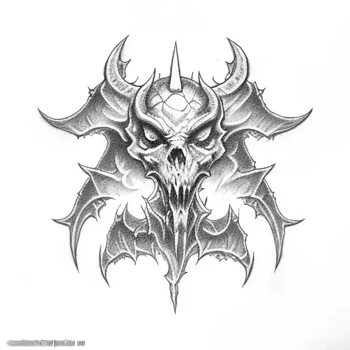 diablo 666 tattoo design idea