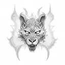 diablo 666 esvastica leopardo tattoo design idea