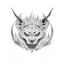 diablo 666 esvastica leopardo tattoo design idea